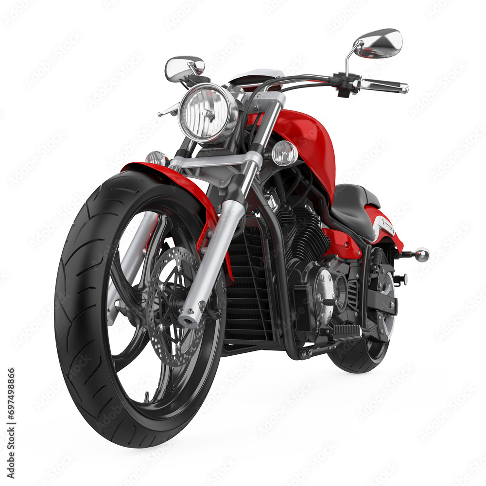 Obraz premium Red Motorcycle isolated on white background