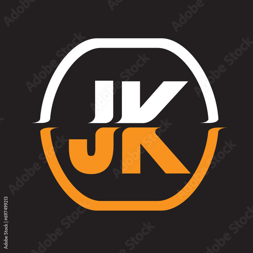 The JK logo is framed nicely with a combination of black background,
The main colors are white and yellow