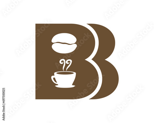 letter B for coffee bean logo