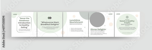 How to Instagram carousel template, social media carousel banner design for healthy eating tips.