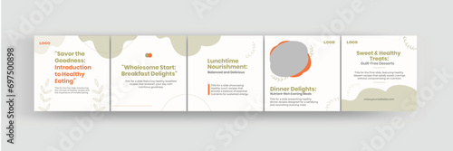 How to Instagram carousel template, social media carousel banner design for healthy eating tips.