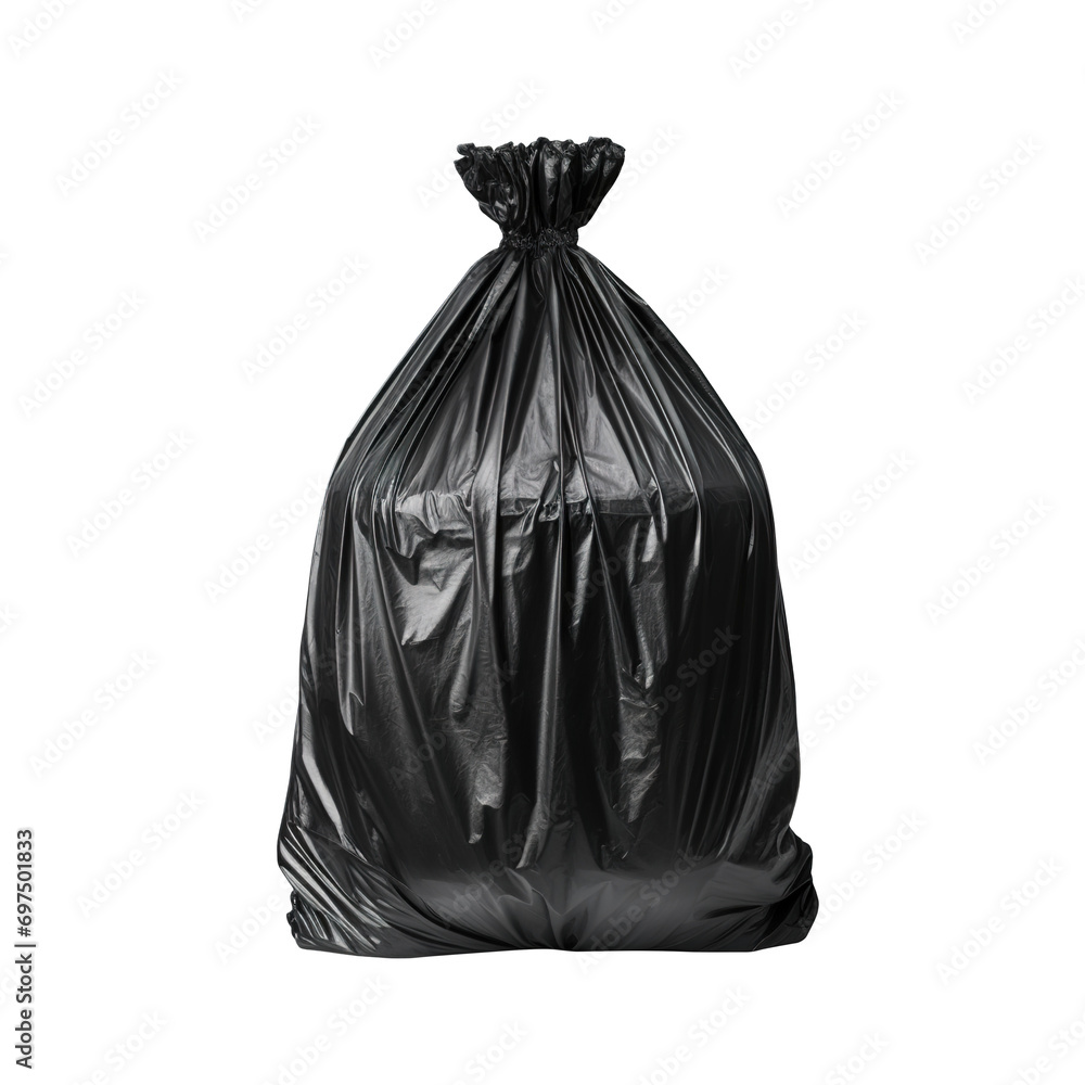 black garbage bag isolated on transparent background Remove png, Clipping Path, pen tool