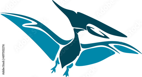 Abstract cartoon illustration. a Pteranodon the Largest Flying Reptile.