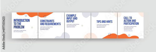 How to Instagram social media carousel template, programming and coding tips Instagram carousel banner design eps vector illustration