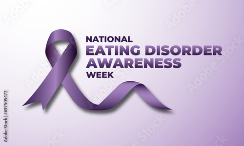 National Eating Disorder Awareness Week Background Vector Illustration 