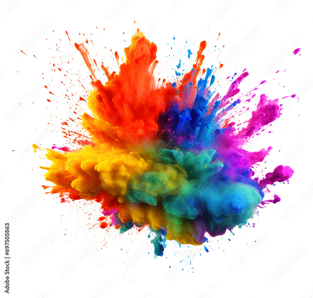 colorful paint splashes isolated on transparent background Remove png, Clipping Path, pen tool