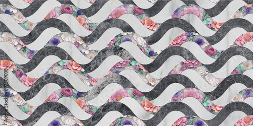 Wallpaper Mural 3d decorative  geometric multi texture wallpaper pattern, digital colorful structure background, ceramic tile, cover, carpet, interior. Torontodigital.ca