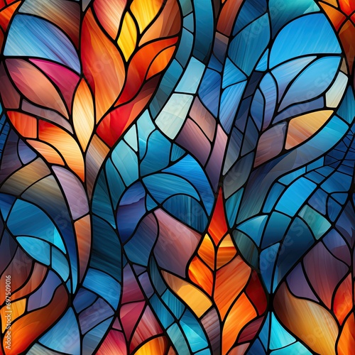 seamless pattern with the texture of multicolored stained glass window