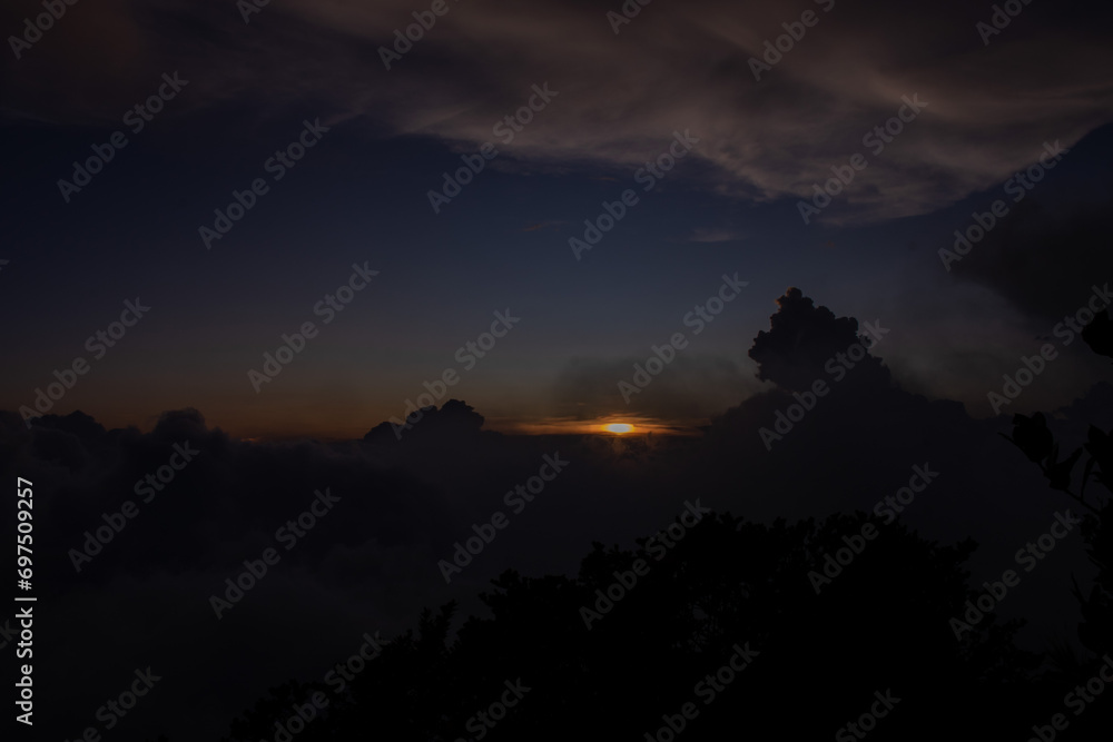 the beauty of the view at the top of a mountain in a tropical area is like a country above the clouds. a view presented when climbing an Indonesian mountain. the beauty of the view at the top of a mountain in a tropical area is like a country above the clouds. a view presented when climbing an Indonesian mountain.