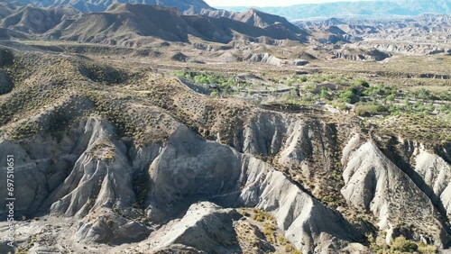 aerial of rocky landscape at canary islands