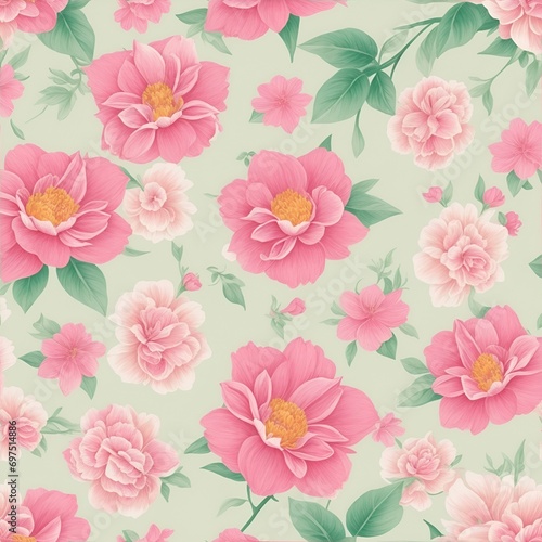 beautiful floral flower seamless pattern background for premium product ai generated © KengVit14