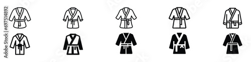 Karate suit flat icon, bathrobe icon. housecoat icon. Karate Belt Icon, Karate Belt Icon, Karate simple icon, bathroom sign 