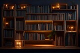 2024 BookShelf with Cozy Interior. 2024 New Year Concept
