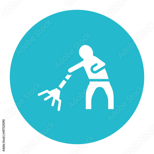 Man Sweeping Floor Icon
