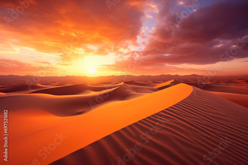 Beautiful Sand dunes in the Sahara Desert