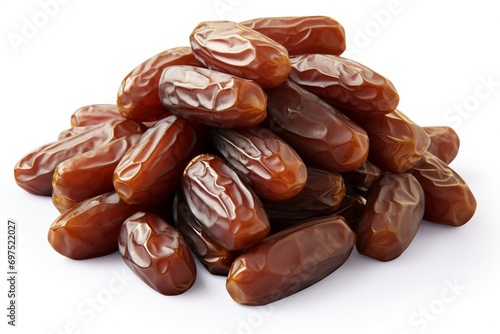 Pile of dried dates isolated on a white background