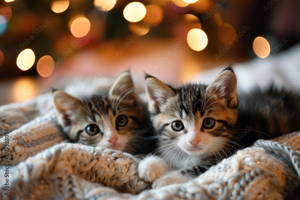 Cute kittens in bed Cute kittens in bed