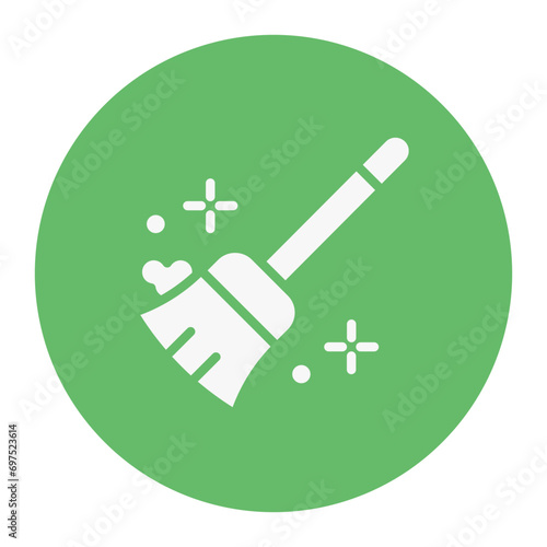 Broom Cleaning Icon