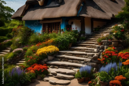 traditional house in the garden