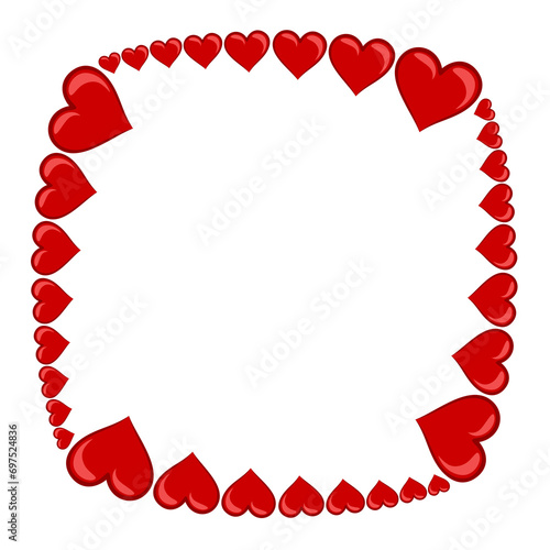 The frame with red hearts.