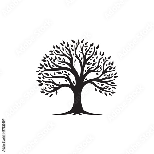 Black Tree icon isolated on white background. Vector Illustration. © IT'S ORA