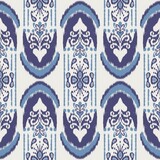 Ikat abstract pattern. Illustration ikat blue watercolor abstract floral paisley seamless pattern. Ikat abstract pattern use for fabric, textile, home decoration elements, upholstery, wrapping, etc.
