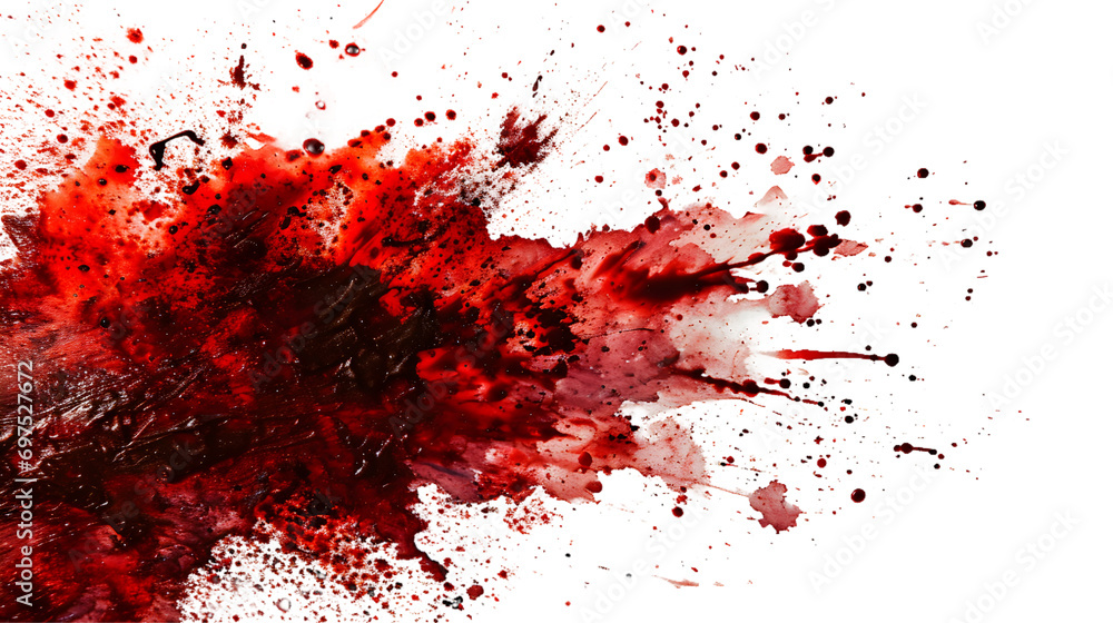 Blood stain isolated on transparent background - obrazy, fototapety, plakaty 