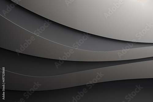 Gray metal background, simple wave shape, minimal style.