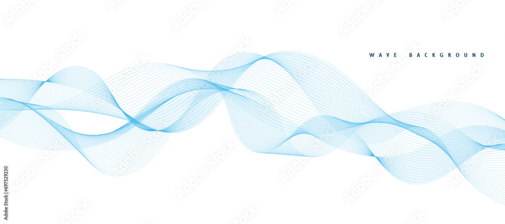 Fototapeta premium Abstract vector background with smooth color wave. Smoke wavy lines. Vector blue waves background