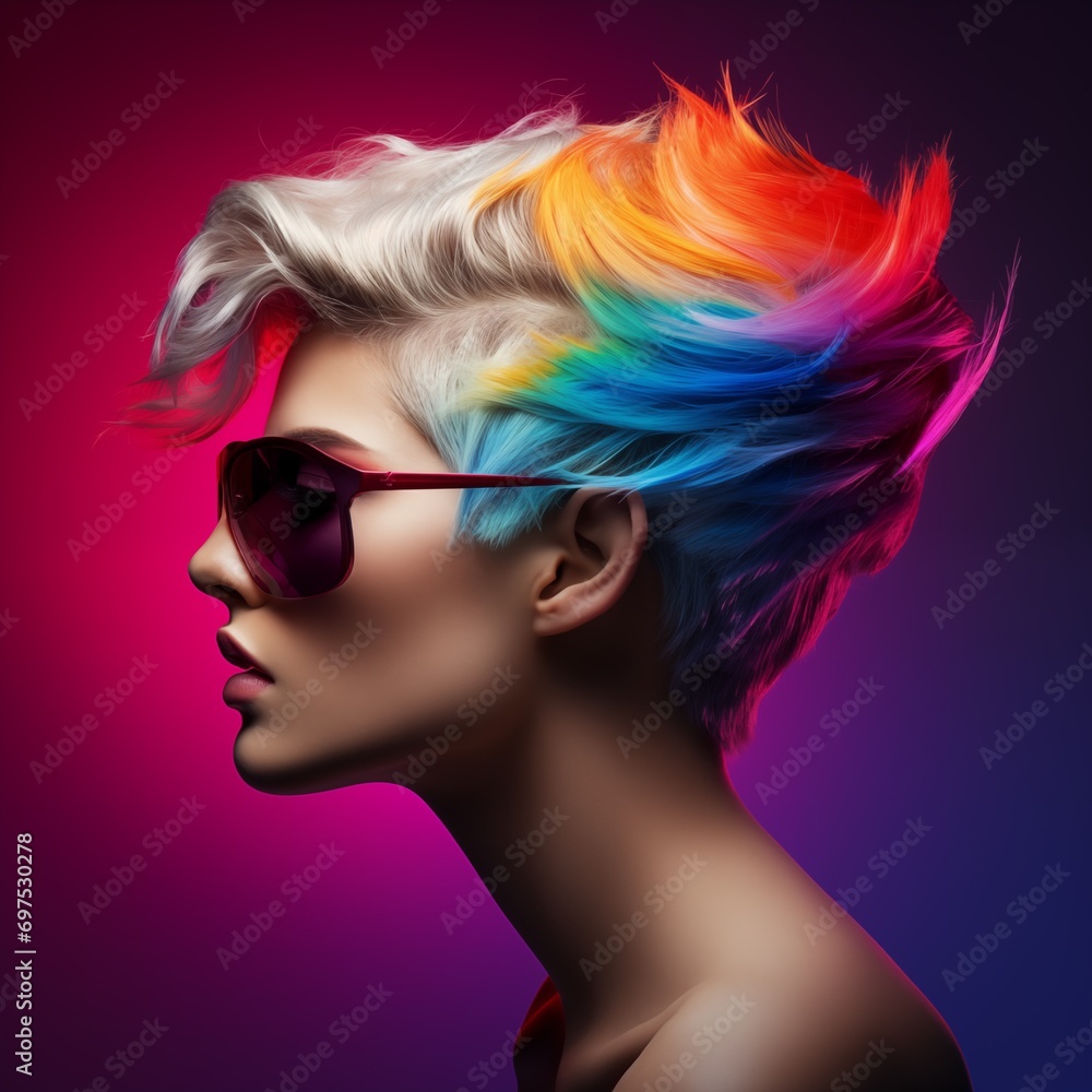 Illustration of a fashion portrait, AI Generated Illustration of a fashion portrait, AI Generated