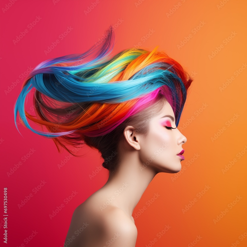 Fototapeta premium Illustration of a fashion portrait, AI Generated