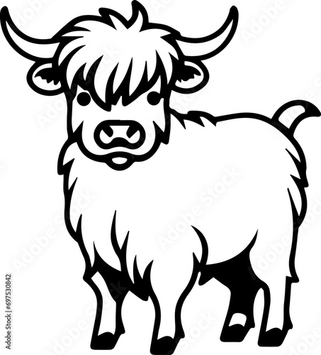 Highland cattle Flat Icon