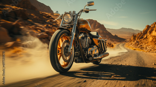 motorcycle in the desert