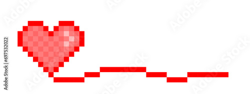 The symbol of stylized red heart.