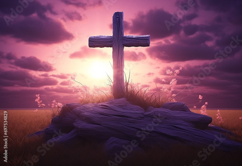 Lent season cross background