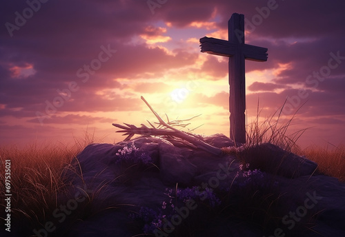 Lent season cross background