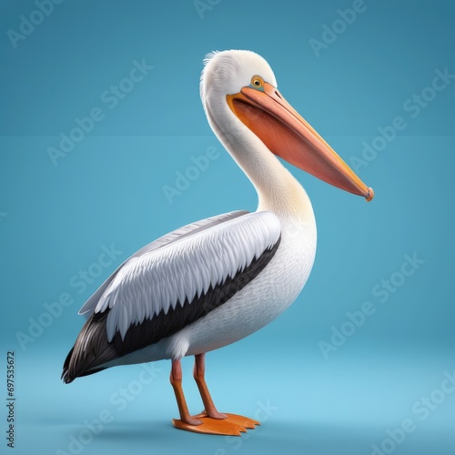 cute 3D cartoon character of pelican