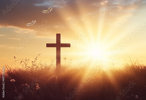 Lent season cross background