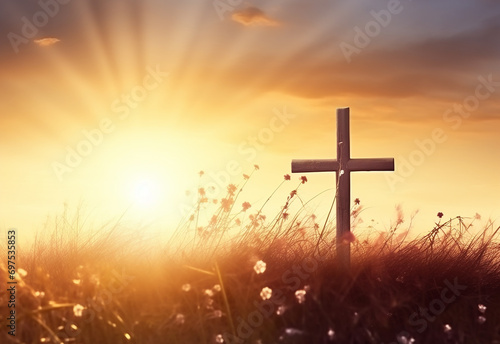 Lent season cross background