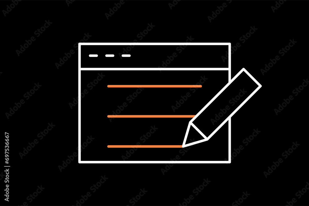 copywriter illustration in dark style. Flat vector illustration. copywriter illustration in dark style. Flat vector illustration.