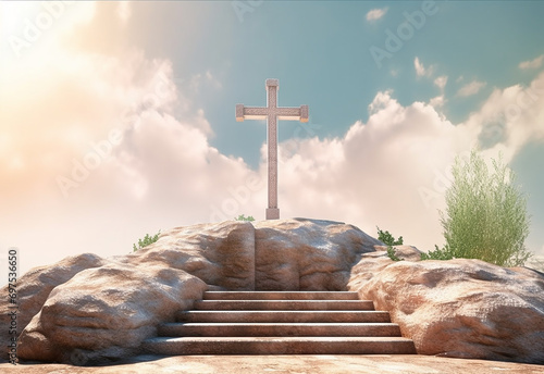 Lent season cross background