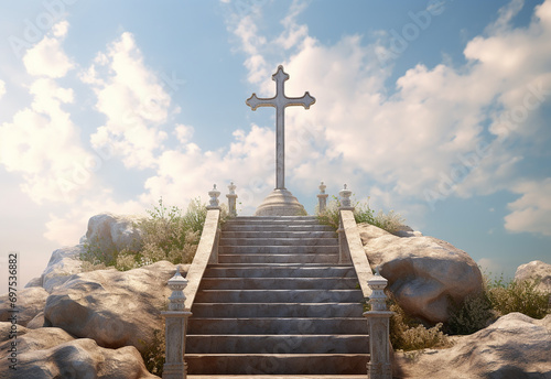 Lent season cross background