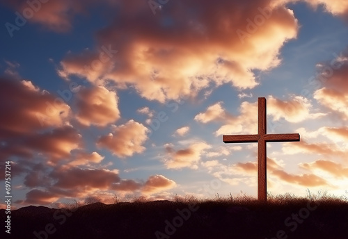 Lent season cross background