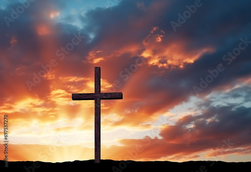Lent season cross background