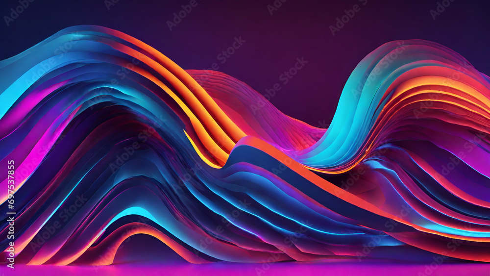 3d neon abstract smooth wave,wave effect

 - obrazy, fototapety, plakaty 