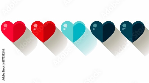 Very simple colored drawings in the shape of a heart