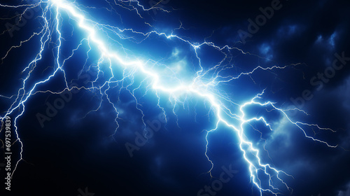 Electricity Unleashed: A Powerful Storm of Thunder and Lightning in the Night Sky