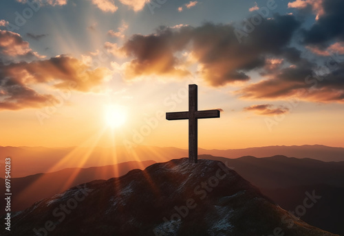 Lent season cross background