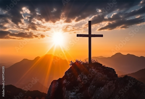 Lent season cross background