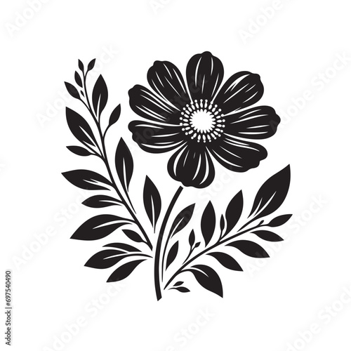 Petals in Silhouette - Flowers Gracefully Captured in Timeless Shadows  Each Bloom a Masterpiece of Nature s Design Flower Silhouette 